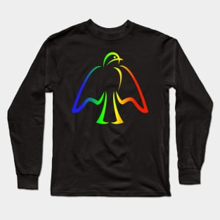Rainbow world peace dove stylistically drawn Long Sleeve T-Shirt